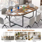 95 Conference Table for 10-12 People 2 Cable Management Grommets for Office Brown