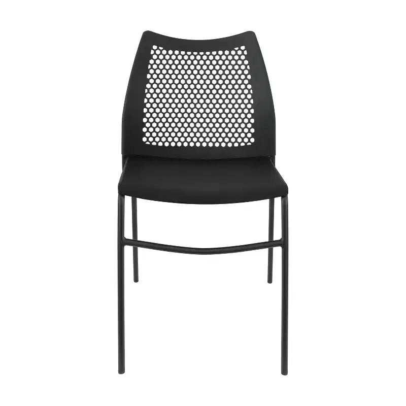 Stackable Chair with Air-Vent Back and Powder Coated Metal Base