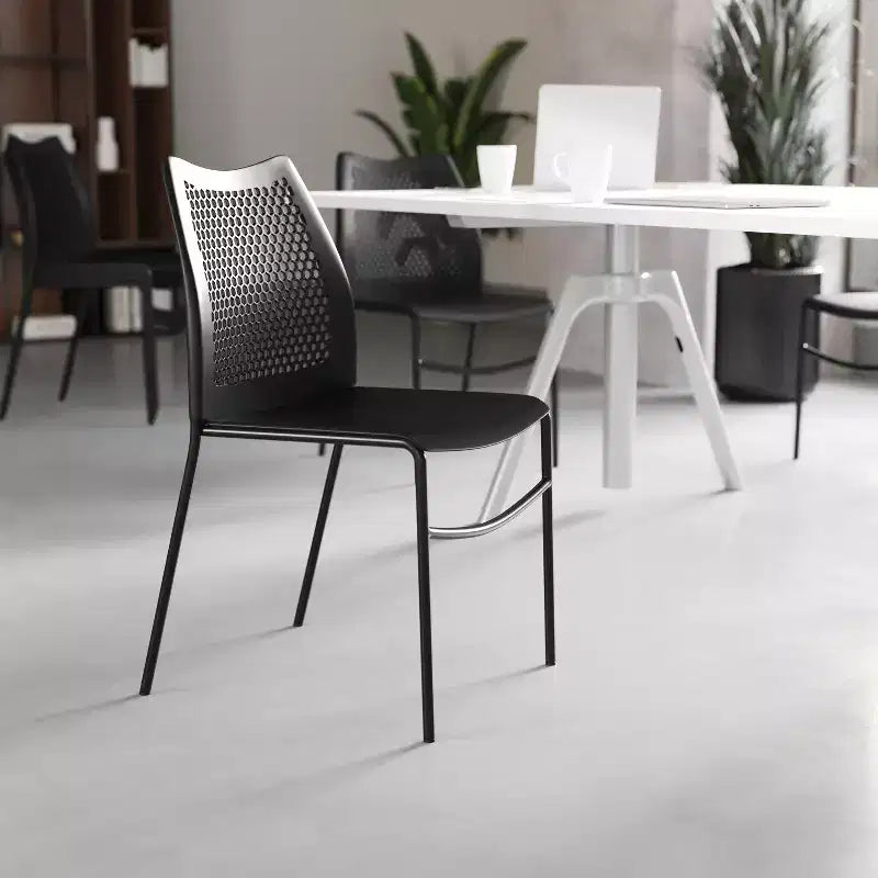 Stackable Chair with Air-Vent Back and Powder Coated Metal Base