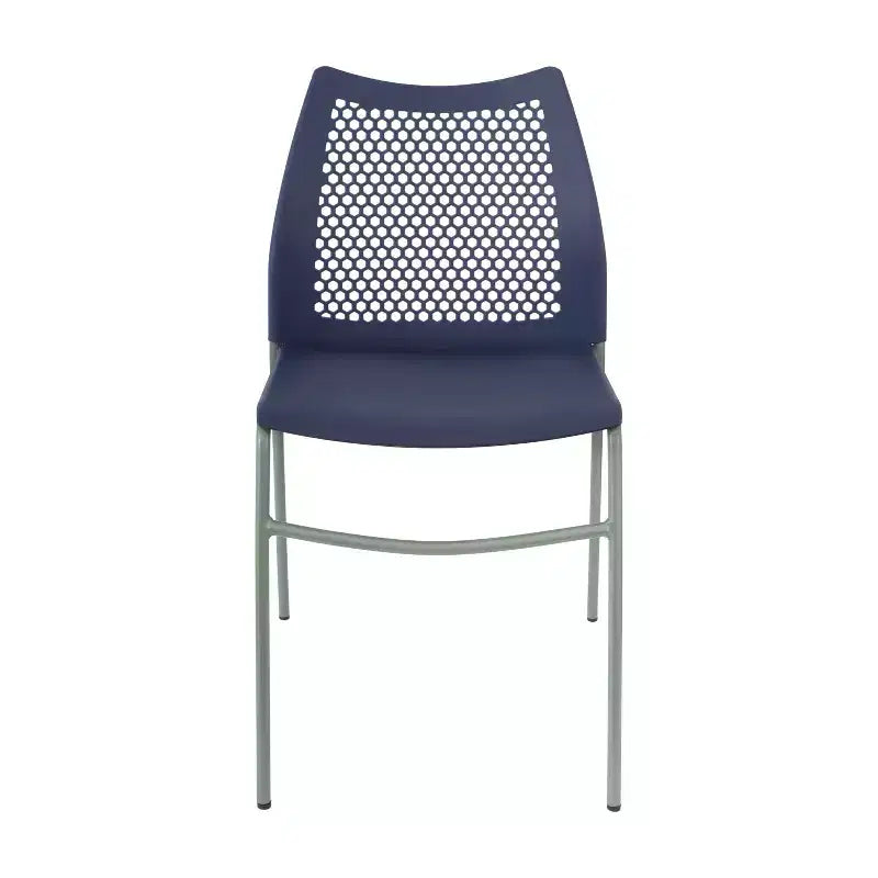 Stackable Chair with Air-Vent Back and Powder Coated Metal Base