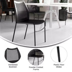 Stackable Chair with Air-Vent Back and Powder Coated Metal Base