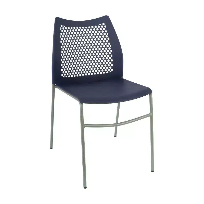Stackable Chair with Air-Vent Back and Powder Coated Metal Base
