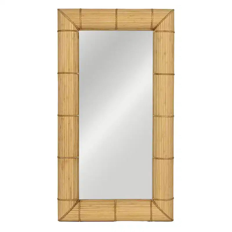 Bambus quadratischer Wandspiegel  