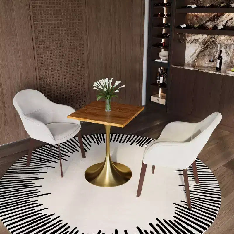 24 Sqaure Dining Table - Modern MDF Top with Brushed Gold Pedestal Base Accent Cafe Table for Kitchen, Home, and Cafes