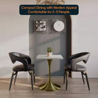 24 Sqaure Dining Table - Modern MDF Top with Brushed Gold Pedestal Base Accent Cafe Table for Kitchen, Home, and Cafes