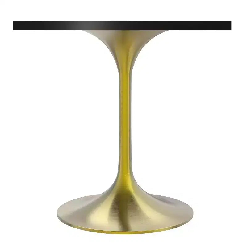 24 Sqaure Dining Table - Modern MDF Top with Brushed Gold Pedestal Base Accent Cafe Table for Kitchen, Home, and Cafes