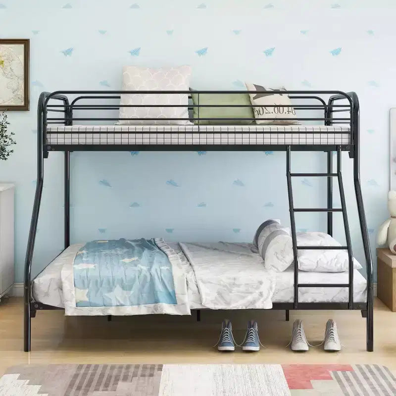 Twin-Over-Full Heavy Duty Metal Bunk Bed, Easy Assembly with Enhanced Upper-Level Guardrail