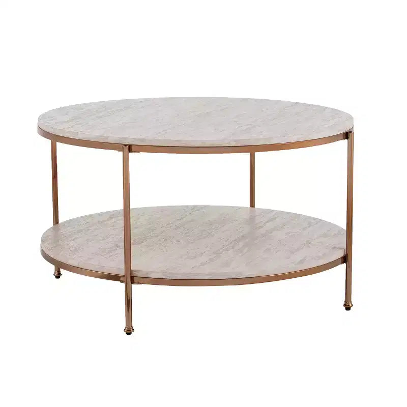 Faux Stone Coffee Table - White