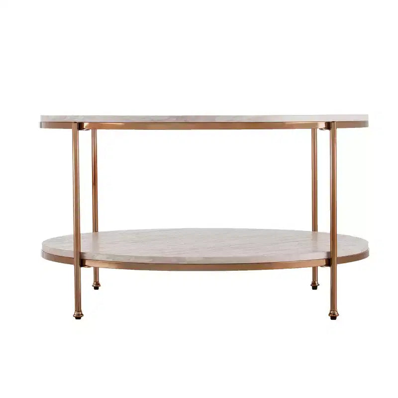 Faux Stone Coffee Table - White