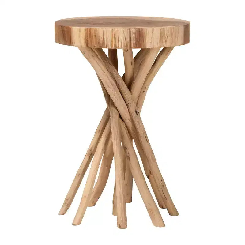 Natural Teak Wood End Table