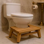 8 Natural Solid Teak Bathroom Toilet Stool