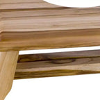 8 Natural Solid Teak Bathroom Toilet Stool