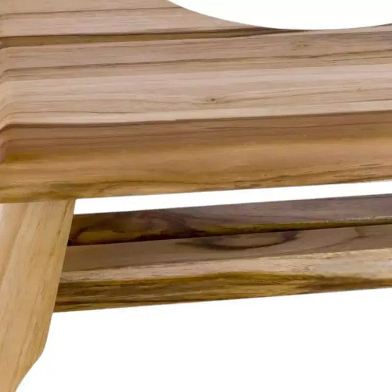 8 Natural Solid Teak Bathroom Toilet Stool