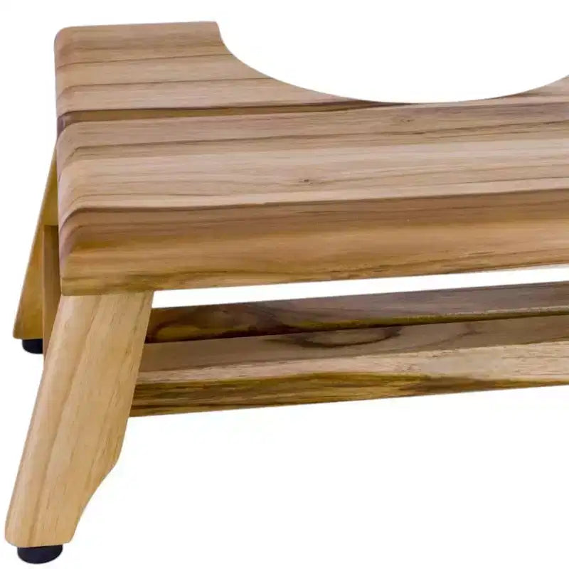 8 Natural Solid Teak Bathroom Toilet Stool