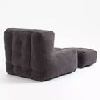 Fluffy bean bag chair for adults, super soft lazy sofa with memory foam and ottoman, indoor modern focus chair for living room, bedroom, apartment