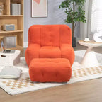 Fluffy bean bag chair for adults, super soft lazy sofa with memory foam and ottoman, indoor modern focus chair for living room, bedroom, apartment