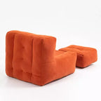 Fluffy bean bag chair for adults, super soft lazy sofa with memory foam and ottoman, indoor modern focus chair for living room, bedroom, apartment