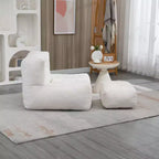 Fluffy bean bag chair for adults, super soft lazy sofa with memory foam and ottoman, indoor modern focus chair for living room, bedroom, apartment