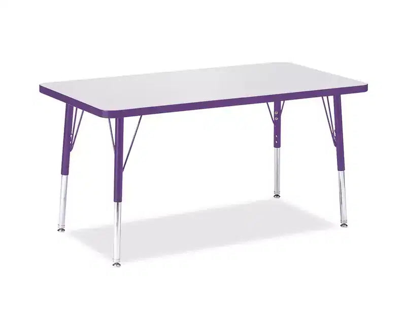 Elementary Height Color Edge Rectangle Table (24 x 36) in Purple