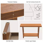 47-Inch Farmhouse Wood Console Tables with Solid Wood Veneer - 2'' Thickened Tabletop, 2-Tier Narrow Sofa Table Behind Couch