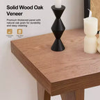 47-Inch Farmhouse Wood Console Tables with Solid Wood Veneer - 2'' Thickened Tabletop, 2-Tier Narrow Sofa Table Behind Couch