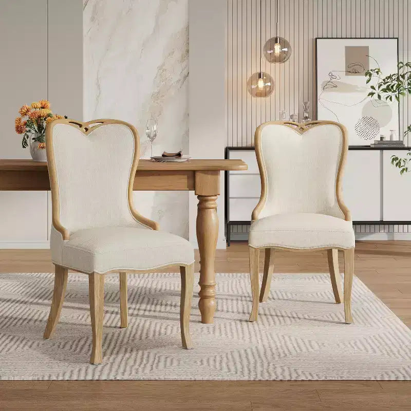 French Country Rubberwood Dining Chairs