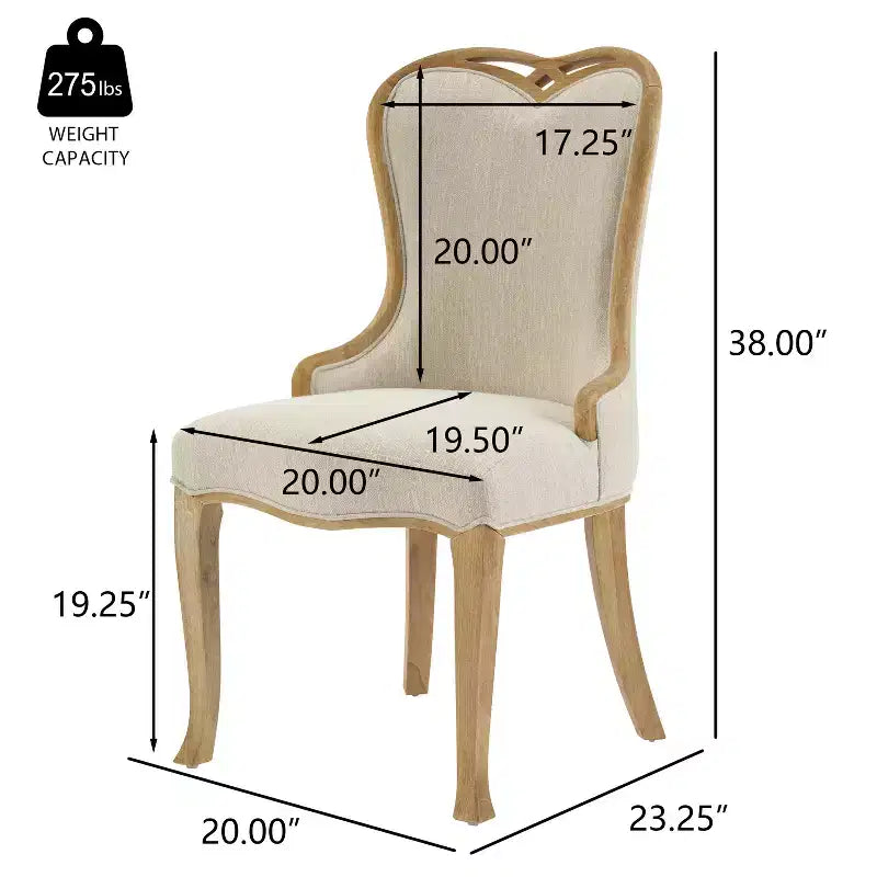 French Country Rubberwood Dining Chairs