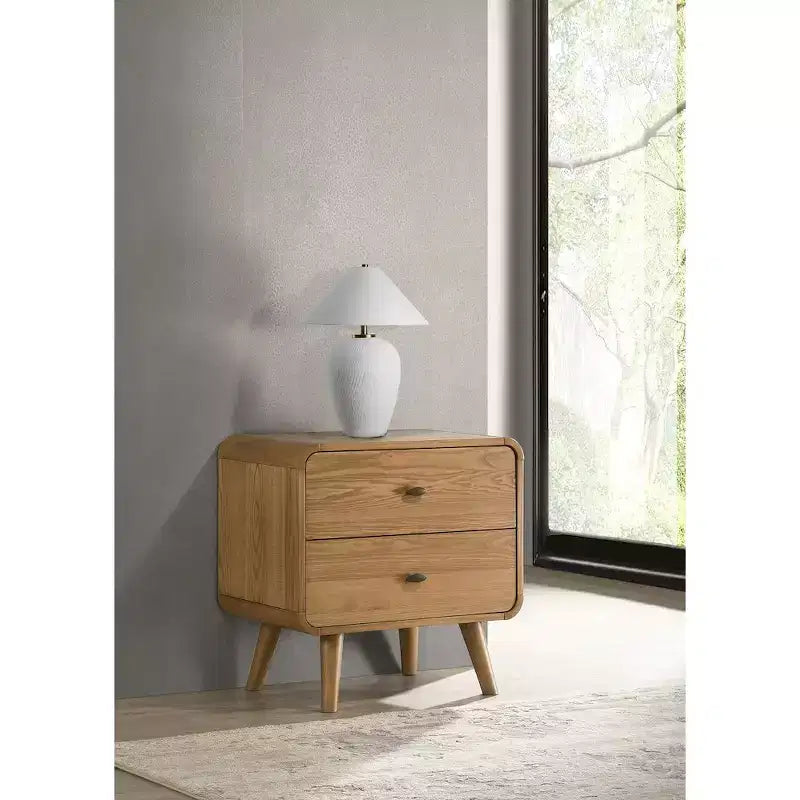 2-drawer Nightstand Bedside Table Light Ash