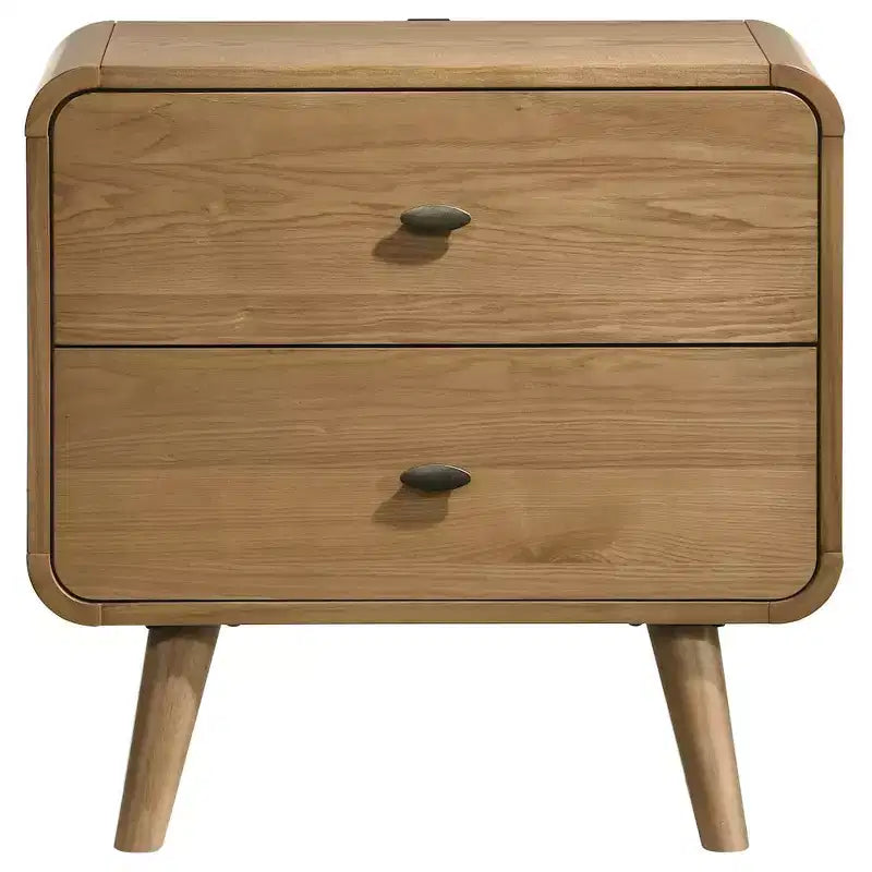 2-drawer Nightstand Bedside Table Light Ash