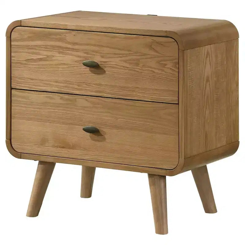 2-drawer Nightstand Bedside Table Light Ash