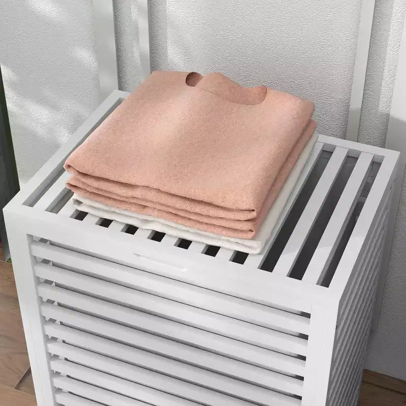 Kosz na pranie z bambusa z pokrywą, kosz na pranie z wyjmowaną torbą na brudne ubrania, 19,75 x 14,25 x 23,5 cala, kolor kawowy