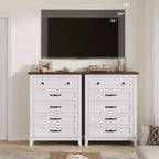Freestanding 41.3 Tall Vertical Drawer Dresser with Storage, Wooden Closet Storage Chest for Living Room, Bedroom, Entryway, Bedroom