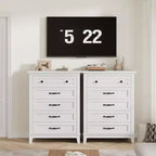 Freestanding 41.3 Tall Vertical Drawer Dresser with Storage, Wooden Closet Storage Chest for Living Room, Bedroom, Entryway, Bedroom