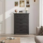 Freestanding 41.3 Tall Vertical Drawer Dresser with Storage, Wooden Closet Storage Chest for Living Room, Bedroom, Entryway, Bedroom