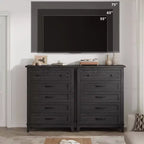 Freestanding 41.3 Tall Vertical Drawer Dresser with Storage, Wooden Closet Storage Chest for Living Room, Bedroom, Entryway, Bedroom
