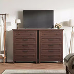 Freestanding 41.3 Tall Vertical Drawer Dresser with Storage, Wooden Closet Storage Chest for Living Room, Bedroom, Entryway, Bedroom