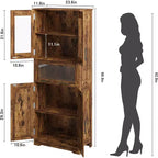 Hoher Badezimmer-Bodenschrank, freistehende Kücheneinheit mit Türen & verstellbaren Regalen, 60 x 30 x 170 cm