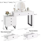 Frisiertisch mit Spiegel und Beleuchtung, Schminktisch mit 5 Schubladen, moderner Organizer mit 3 Farblichtern