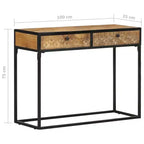 Konsolentisch 39,4 x 13,8 x 29,5 cm aus massivem Mangoholz