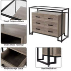 58 5-Tier Kitchen Pantry Cabinet with Glass Doors and Drawer, Microwave Rack, and Brakeable Casters Wood
