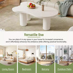 Cloud Shape Coffee Table for Living Room, Cute Accent Table with 3 Legs, Round Corner Irregular Side Table for Small Spaces, Easy to Assemble