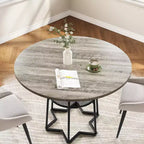 39 Inch Farmhouse Kitchen Table with 17.7 in Storage Space, Heavy Duty Metal Base, for Kitchen Dining Room