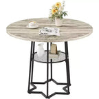 39 Inch Farmhouse Kitchen Table with 17.7 in Storage Space, Heavy Duty Metal Base, for Kitchen Dining Room