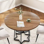 39 Inch Farmhouse Kitchen Table with 17.7 in Storage Space, Heavy Duty Metal Base, for Kitchen Dining Room