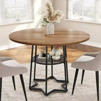 39 Inch Farmhouse Kitchen Table with 17.7 in Storage Space, Heavy Duty Metal Base, for Kitchen Dining Room