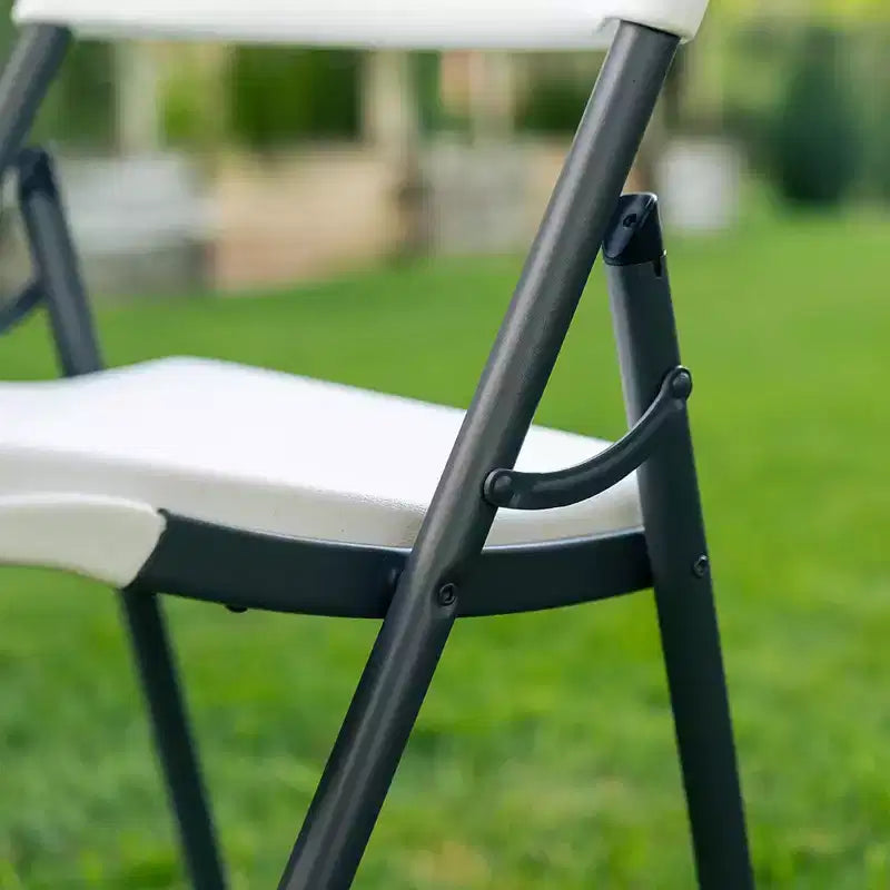 Light Commercial Loop Leg Folding Chair, 4 -Pack, White ()