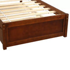 Twin size Platform Bed Wood Bed Frame with Trundle Espresso