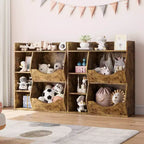 Kinder Bücherregal und Spielzeugaufbewahrung, 3-stufiger Spielzeugorganizer, 5 Würfel Aufbewahrungsschrank, Kleinkinder Bücherregal