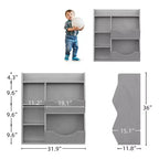Kinder Bücherregal und Spielzeugaufbewahrung, 3-stufiger Spielzeugorganizer, 5 Würfel Aufbewahrungsschrank, Kleinkinder Bücherregal