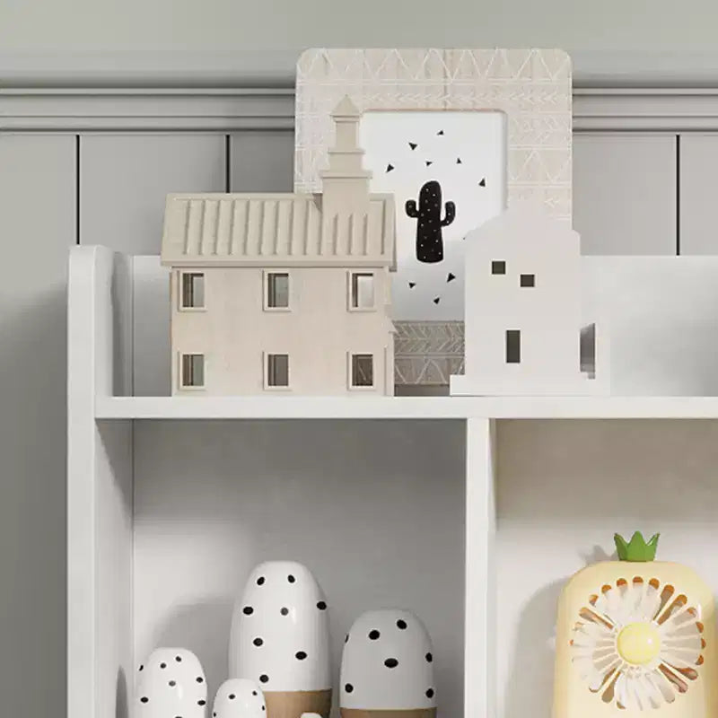 Kinder Bücherregal und Spielzeugaufbewahrung, 3-stufiger Spielzeugorganizer, 5 Würfel Aufbewahrungsschrank, Kleinkinder Bücherregal